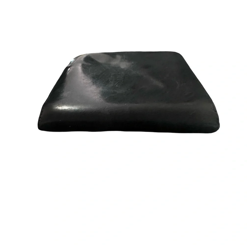 Lanvin Bi fold Card Cash Wallet Black Patent Leather